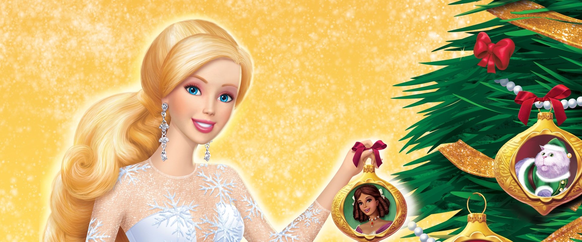 Barbie in 'A Christmas Carol' backdrop