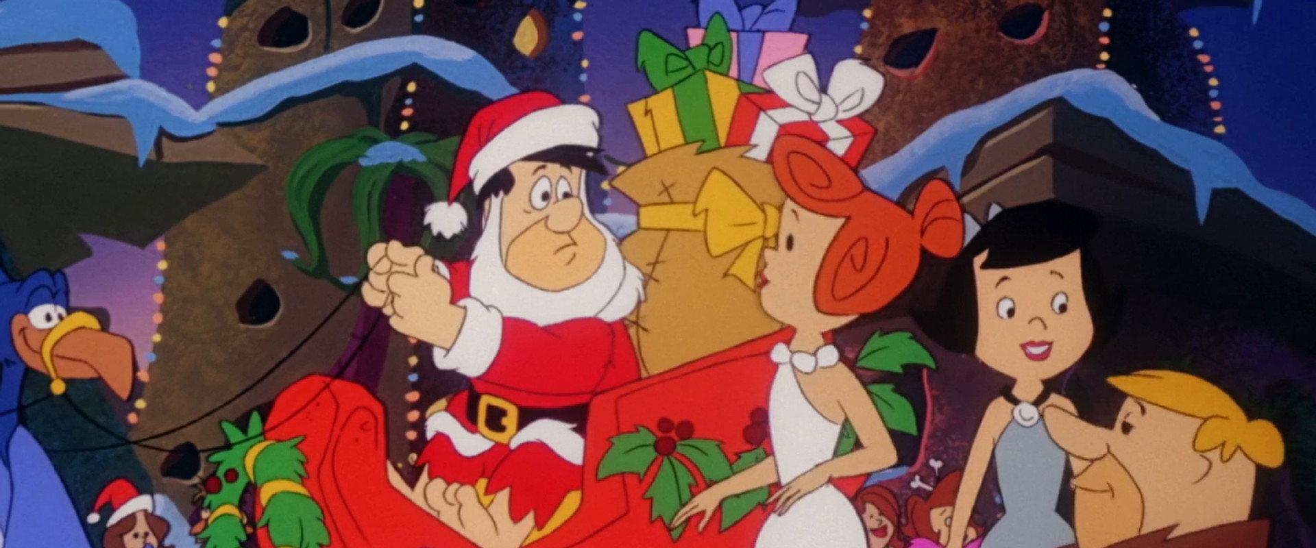 Flintstone Family Christmas backdrop