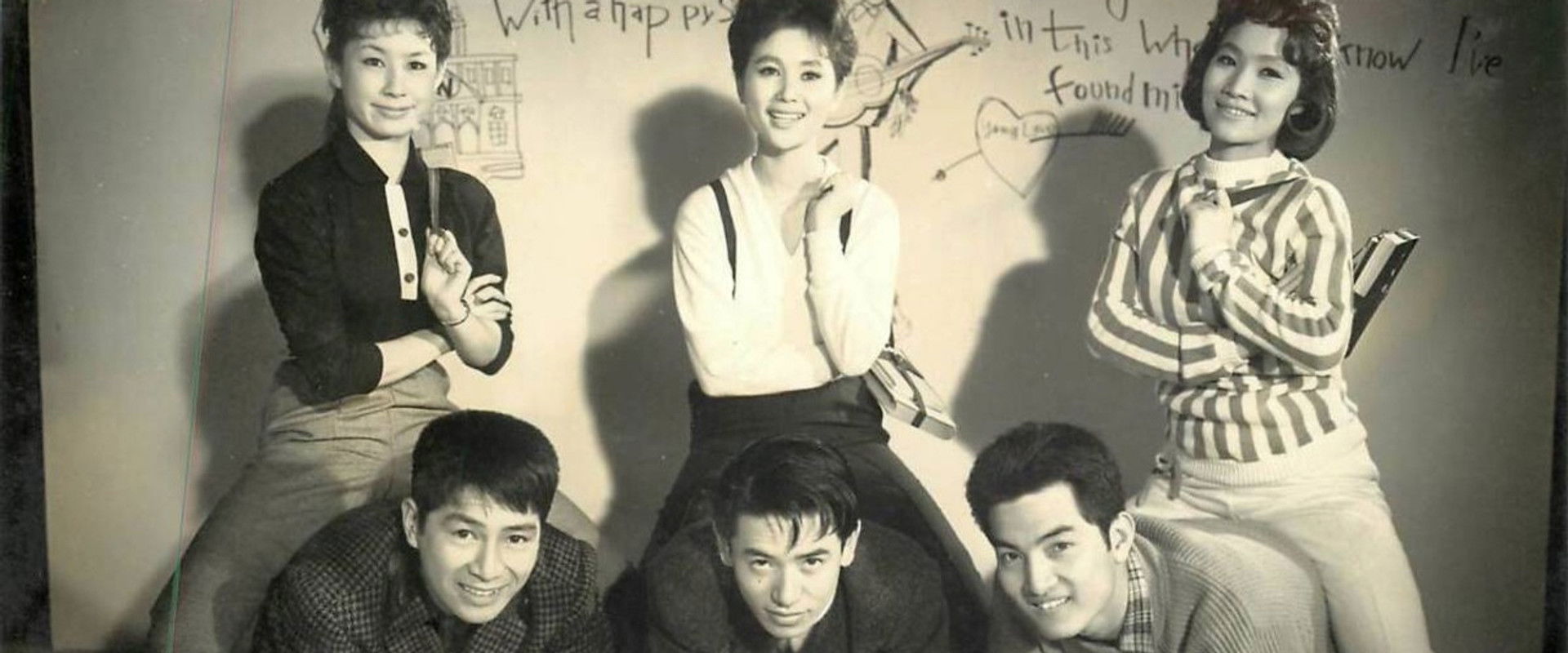 Three Dolls in College backdrop