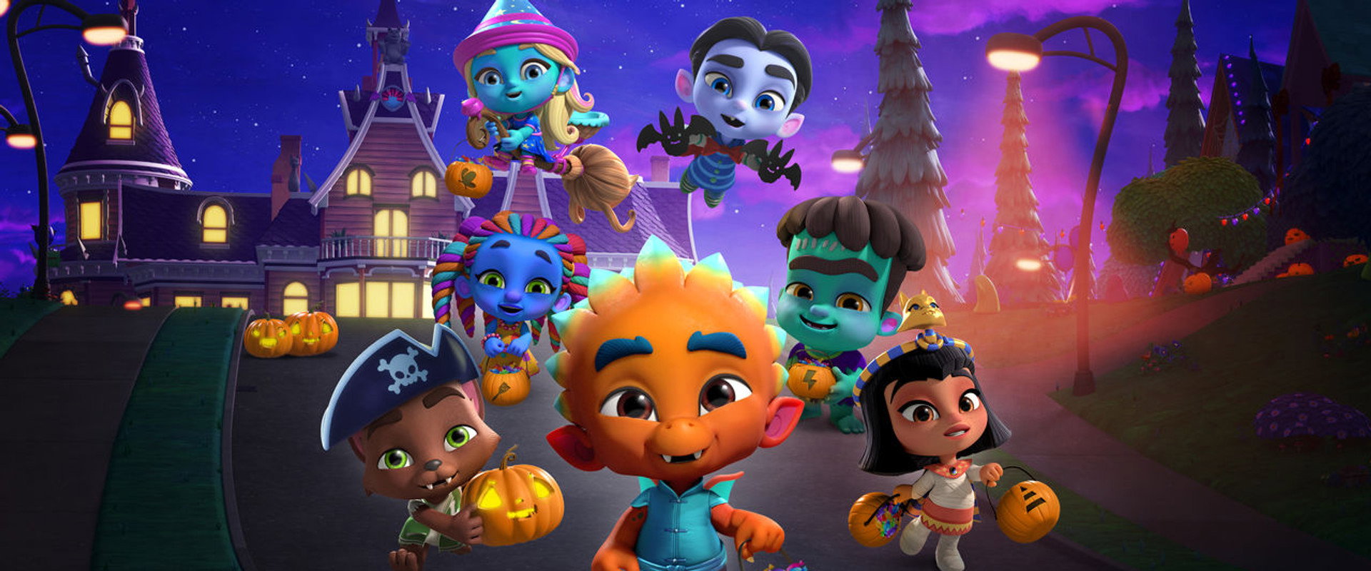 Super Monsters Save Halloween backdrop