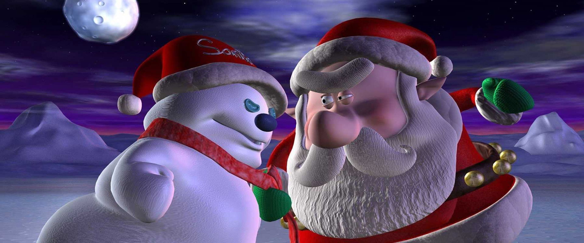 Santa vs. the Snowman backdrop