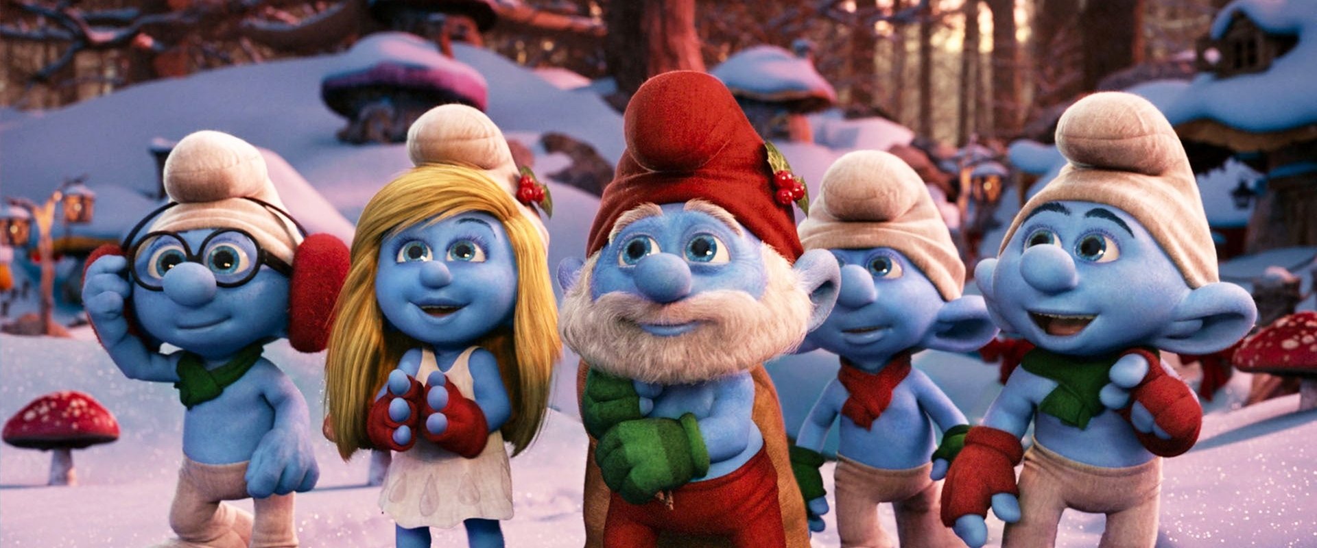 The Smurfs: A Christmas Carol backdrop
