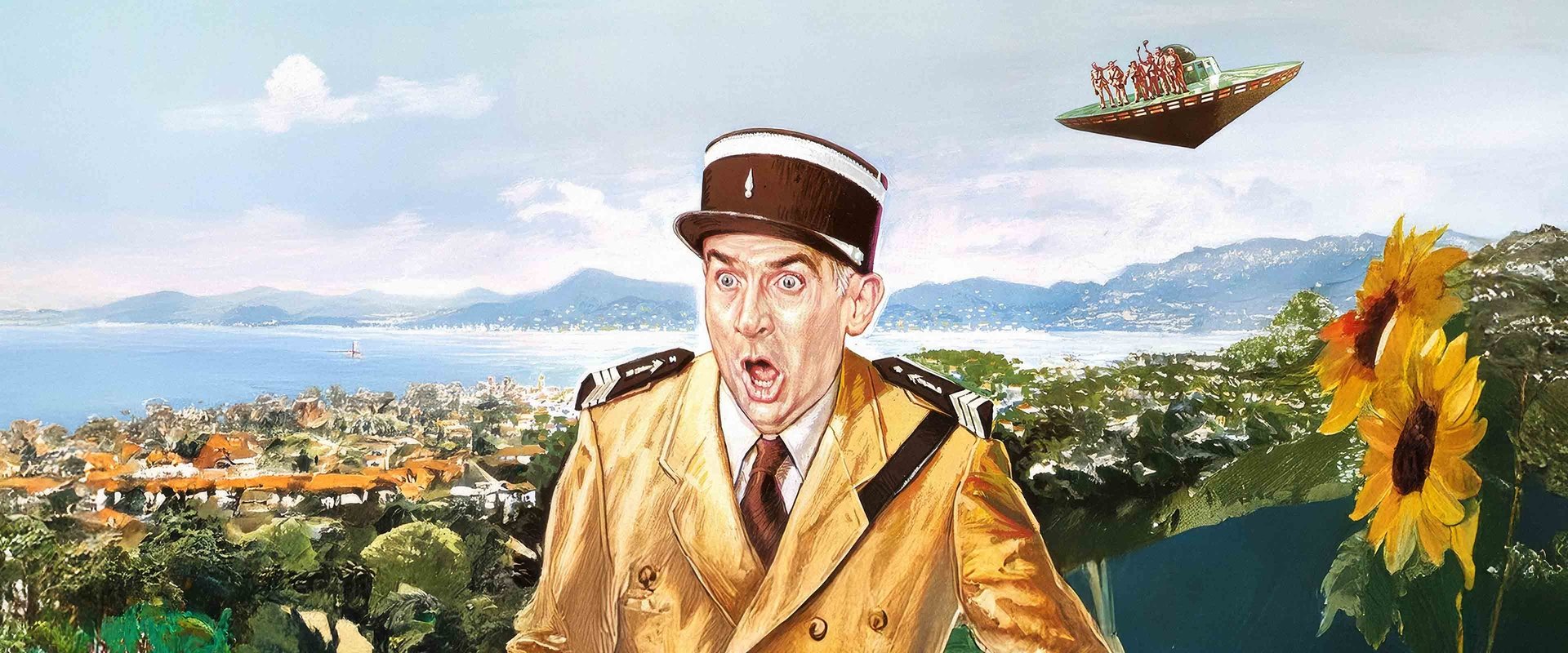 The Gendarme and the Creatures from Outer Space backdrop