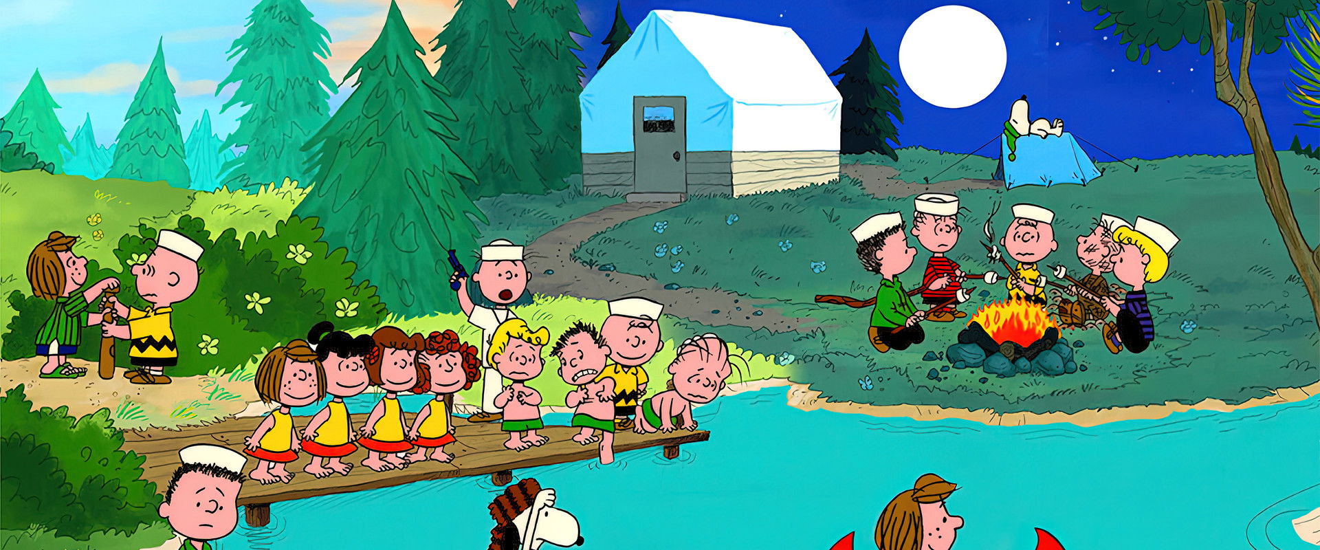 It Was a Short Summer, Charlie Brown backdrop