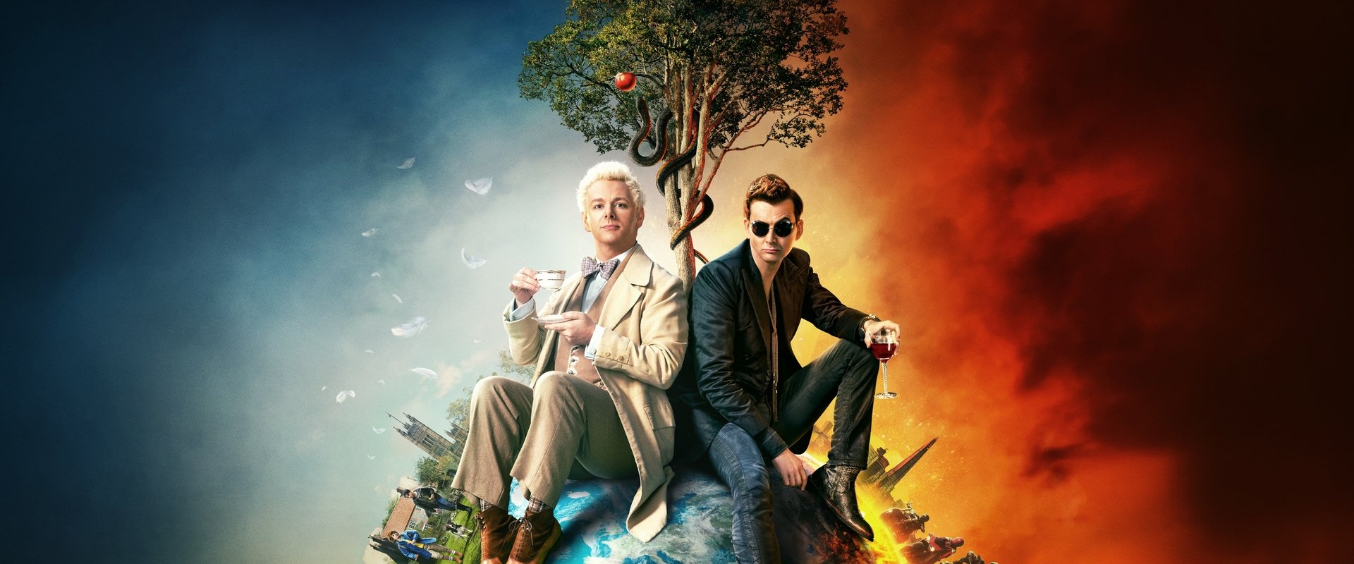 Good Omens dizisi için arka plan görseli