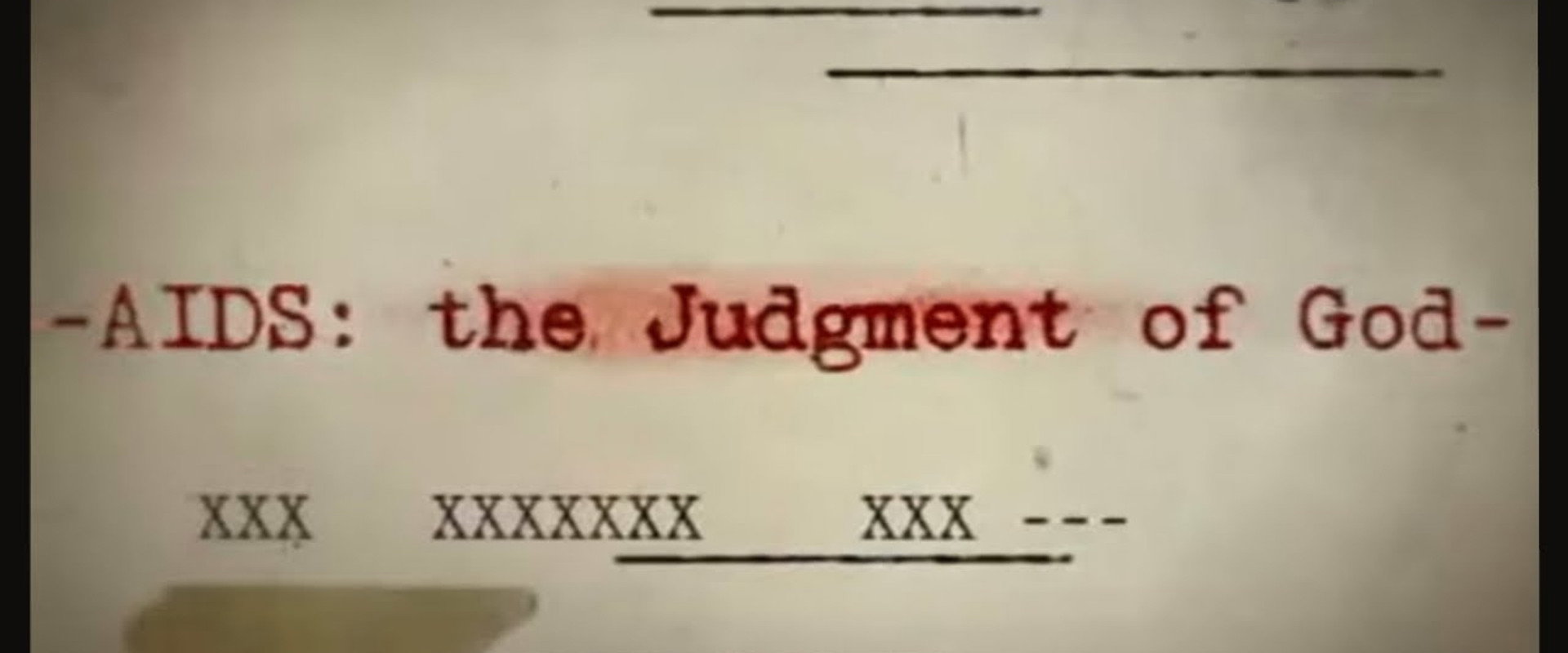 AIDS: The Judgment of God's banner image