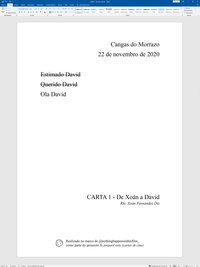 LETTER 1 - From Xoán to David