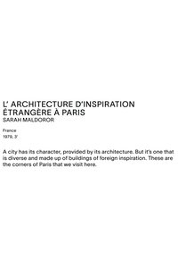 Poster for Foreign-Inspired Architecture in Paris