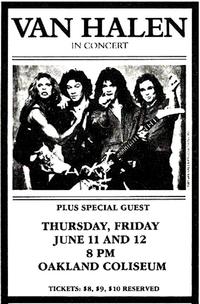 Van Halen: Oakland, CA @ Oakland Arena 1981
