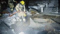 Fire on an Apartment Building Roof