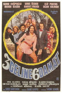 Постер к фильму Üç Geline Alti Damat (1975)