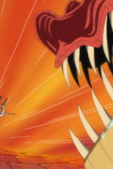 A Battle in the Heat! Luffy vs. The Giant Dragon!
