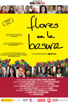 Flores en la basura poster