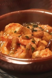 Shrimp Ajillo at a Fancy Bar