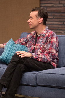 Fred Armisen Wears Black Jeans & Glasses