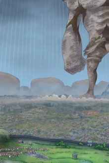 Moving Across the Ground! The Giant Statue Pica's Surprise Maneuver!