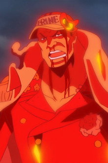 Akainu's Tenacity! The Fist of Magma Attacks Luffy