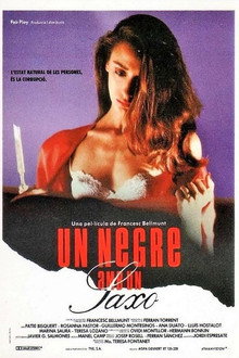 Un negre amb un saxo poster