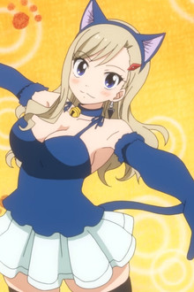 A Girl and Her Blue Cat