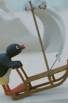 Pingu Surfing on the Ice