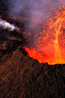 Volcanoes: dual destruction