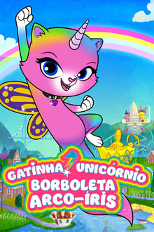 Poster da série Gatinha Unicórnio Borboleta Arco-Íris