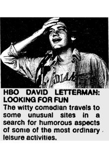 David Letterman: Looking For Fun