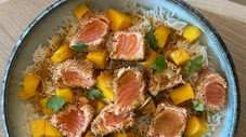 Saumon croustillant, moelleux pommes cannelle