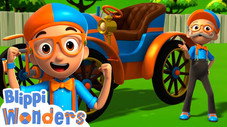 Blippi Time Travels & Explores The First Car!