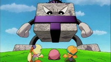 Kirby contre le monstre de pierre