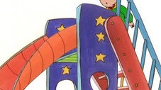 Caillou et la grande glissoire