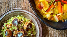 Couscous, beignets dattes ricotta