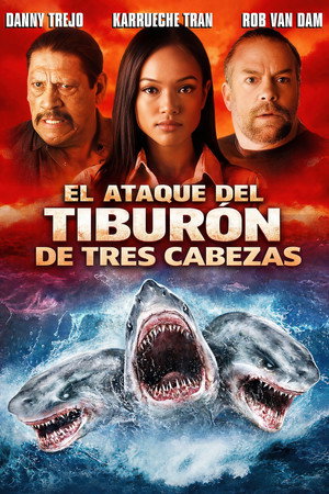 Póster de la película El ataque del tiburón de tres cabezas