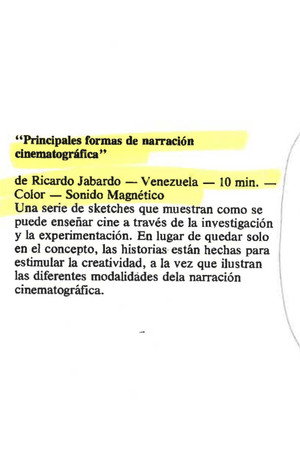 Principales formas de narración cinematográfica (1977)