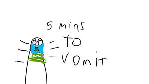 5 mins to vomit still 1