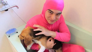 PINK GUY LOVES ANIMALS