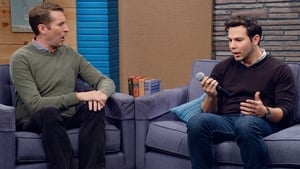 Comedy Bang! Bang! Skylar Astin Wears Blue Jeans and Weathered Brown Desert Boots