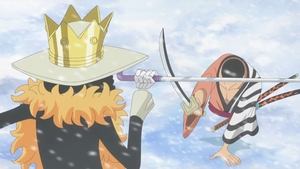 Image A Swordplay Showdown! Brook Vs. The Mysterious Torso Samurai!