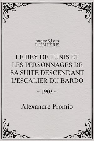 Image Le Bey de Tunis et les personnages de sa suite descendant l'escalier du Bardo