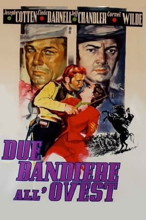 Poster Due bandiere all'ovest 1950