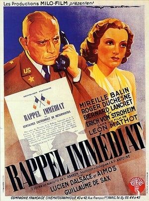 Poster Rappel immédiat 1939