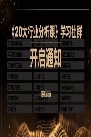 老裘的20大行业分析课