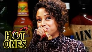 Hot Ones Liza Koshy Meets Her Future Self While Eating Spicy Wings