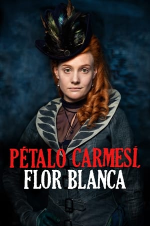 Pétalo carmesí, flor blanca