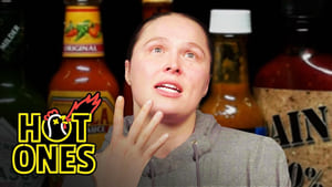 Hot Ones Ronda Rousey Splits Bones While Eating Spicy Wings