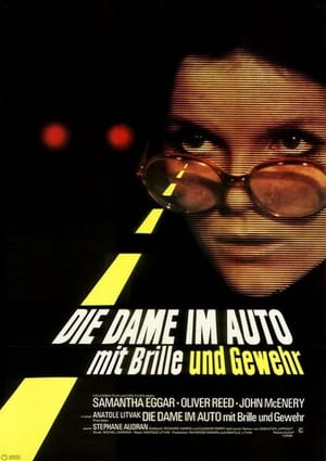 Poster Die Dame im Auto mit Brille und Gewehr 1970