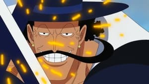 S13E470 Mihawk el maestro espadachín. Luffy se escabulle bajo el corte de la Kokutou