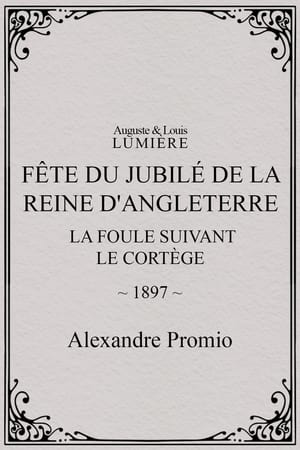 Poster Fête du jubilé de la reine d'Angleterre : la foule suivant le cortège 1897