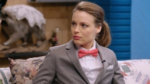 Image Gillian Jacobs Wears a Gray Checkered Suit and a Red Bow Tie