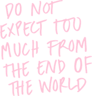 Do Not Expect Too Much from the End of the World